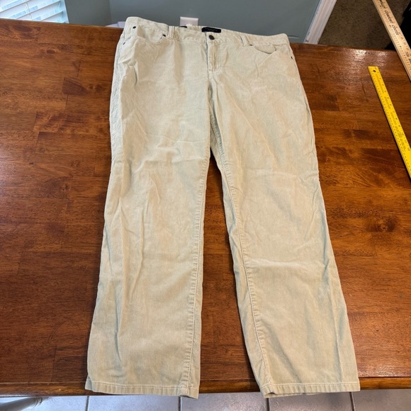 Talbots Pants - Women’s Talbots Tan Corduroy Pants signature ankle size 16 stretch